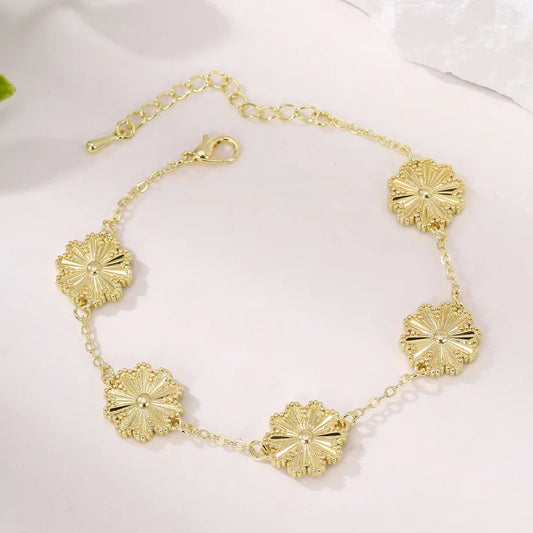 Evolet Floral Bracelet Charm - Non-Tarnish Stainless Steel