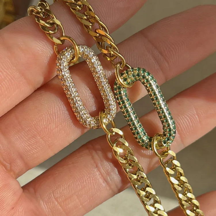Solara Round Pendant Gold Chain Bracelet