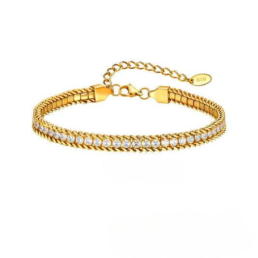 Stacey Diamond Gold Chain Tennis Bracelet