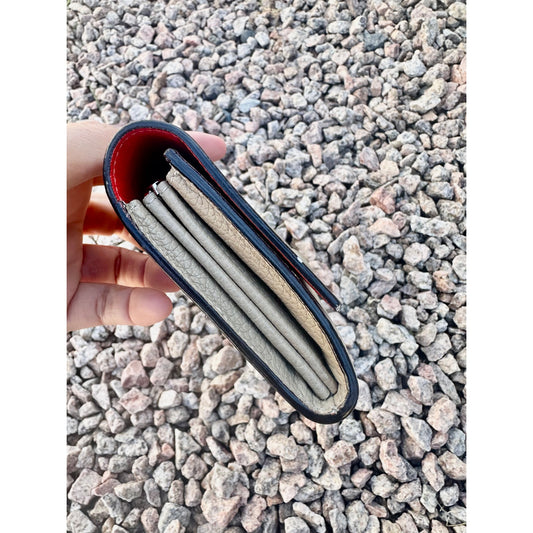 Celine Pebbled Leather Wallet  neutral tone