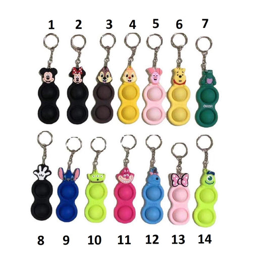 Cartoon Fidget Keychain Poppers
