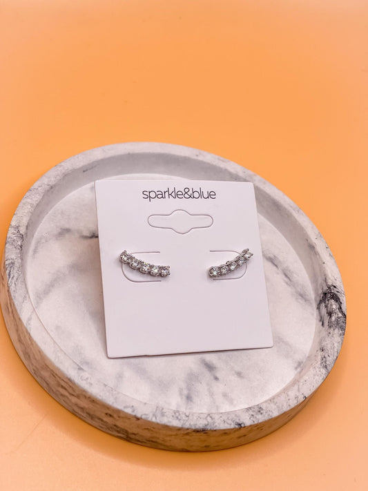 Eve Zircon Earring Crawler Sterling Silver Post
