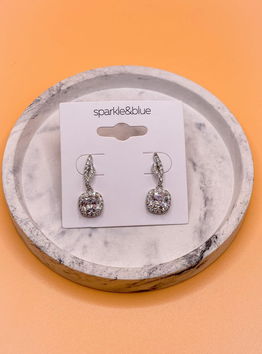 Cece Cushion Drop Cubic Zirconia Sterling Silver Post