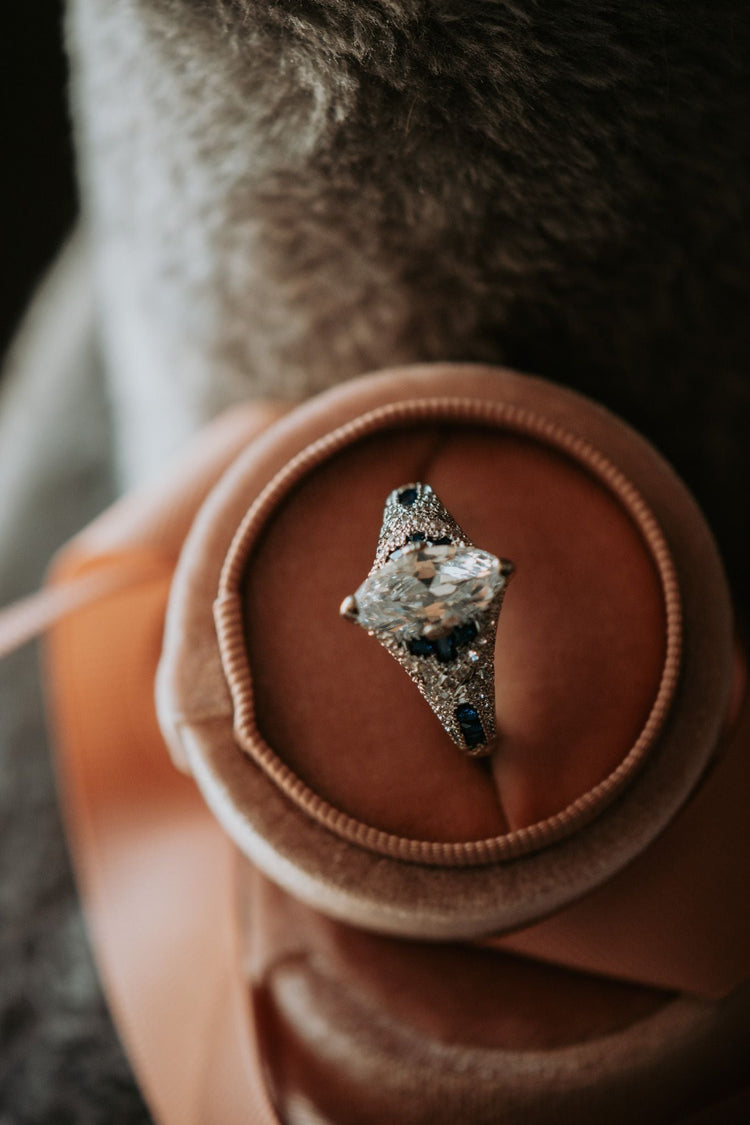Love Yourself Marquise Cut Sterling Silver Ring
