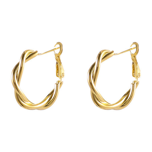 Lola Golden Twist Hoop Earring