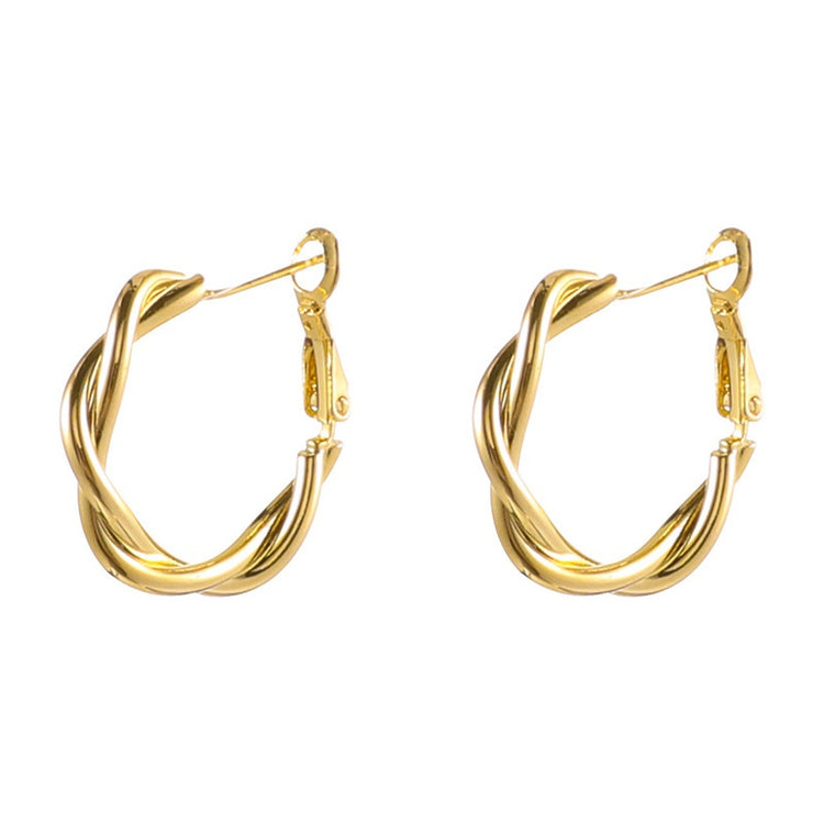 Lola Golden Twist Hoop Earring