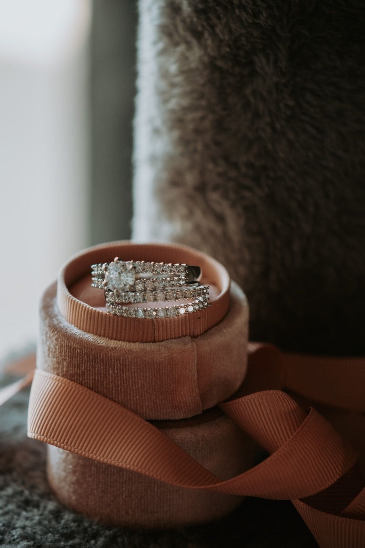 We Belong Round Cut 2PC Sterling Silver Ring Set