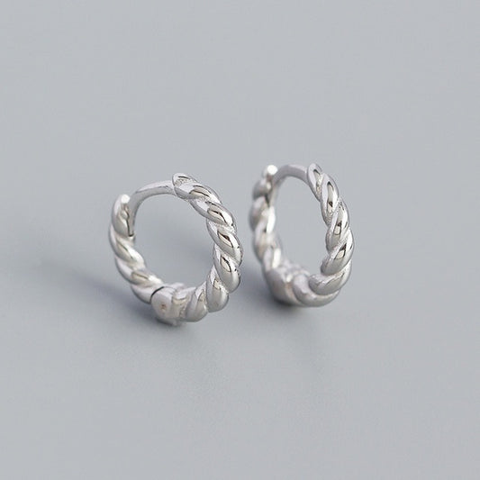 Rena Mini Twist Huggie Sterling Silver Earring