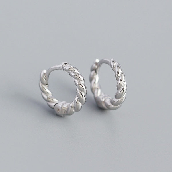 Rena Mini Twist Huggie Sterling Silver Earring