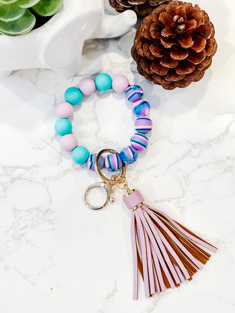 Silicone Beads Keychain in Candy Colors