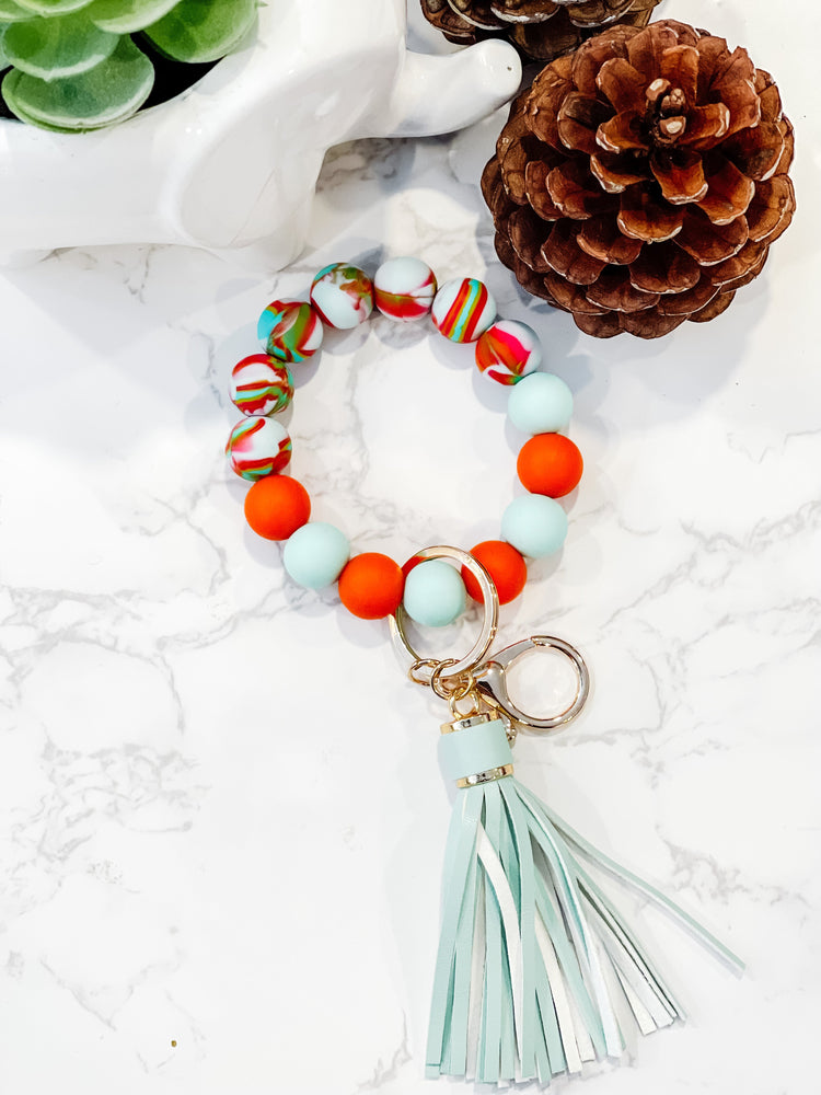 Silicone Beads Keychain in Candy Colors
