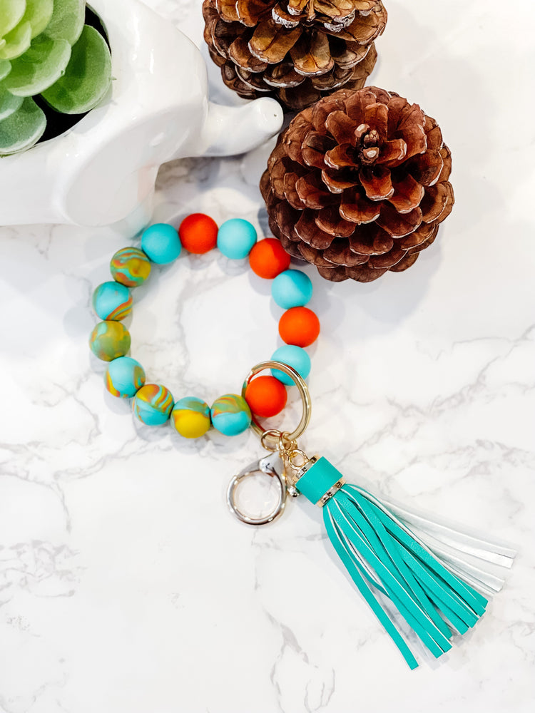 Silicone Beads Keychain in Candy Colors