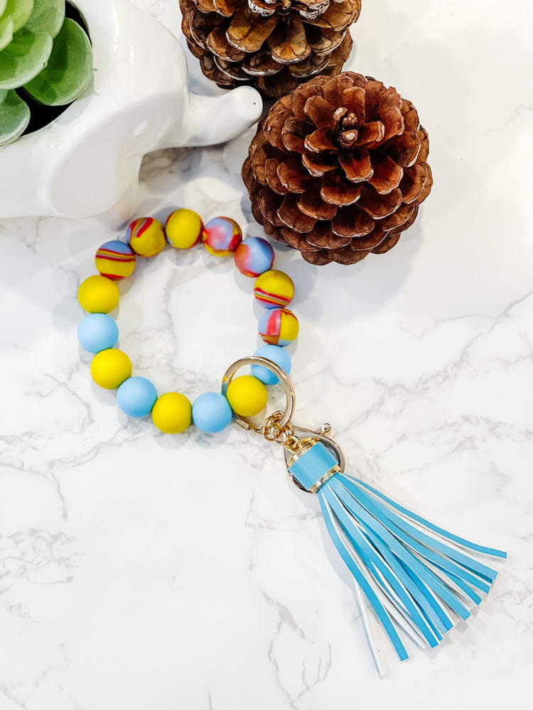 Silicone Beads Keychain in Candy Colors