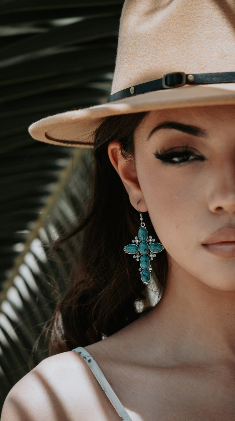 Turquoise Cross Earrings