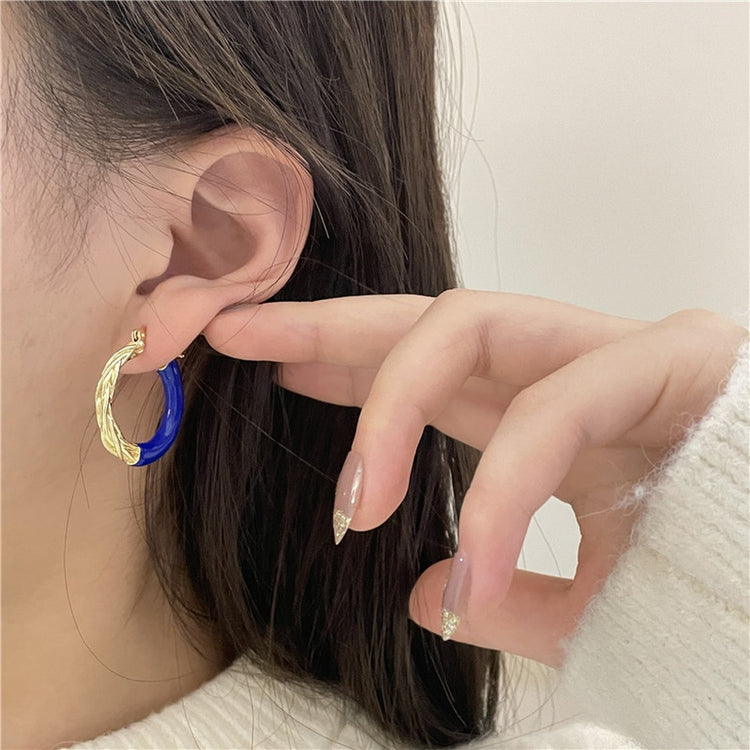Catia Enamel Drip Huggie Hoop Earrings