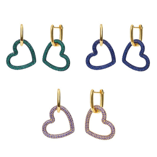 Aldora Single Heart Drop Earrings