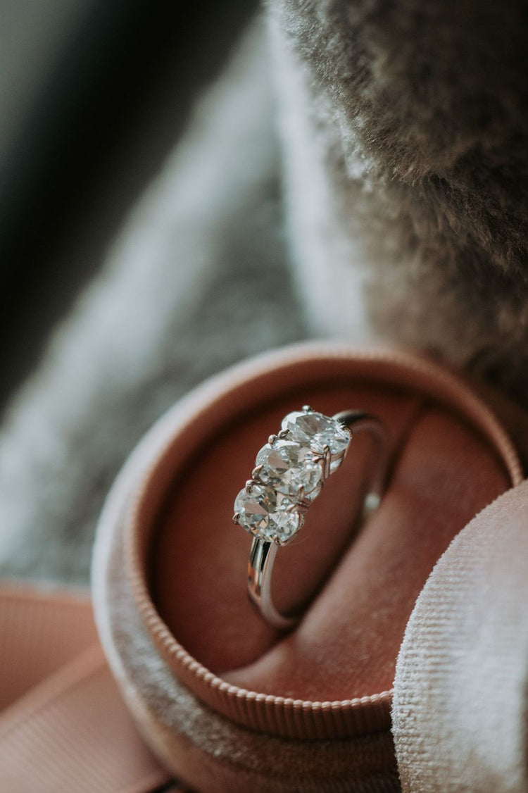 Forever Yours 3-Stone Cubic Zirconia Sterling Silver Ring Rhodium Plating