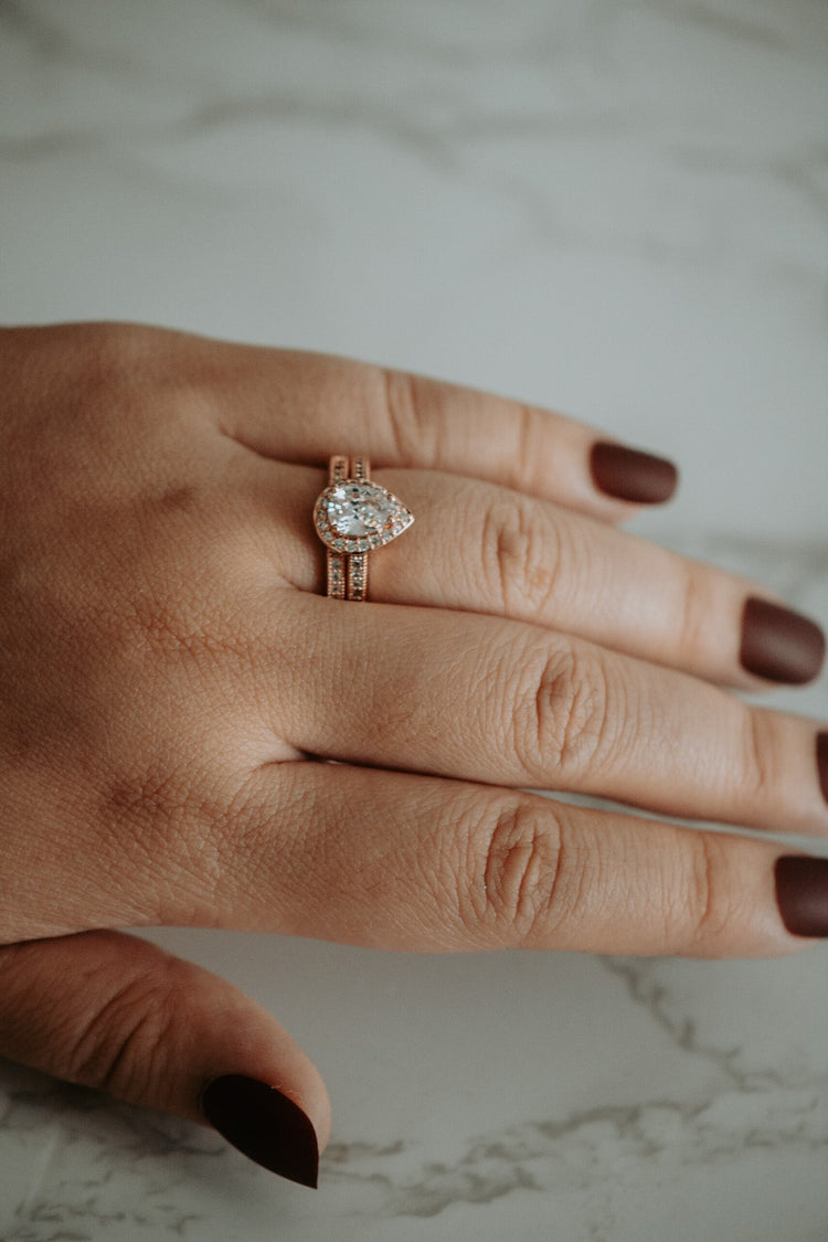 Sphere Rose Gold Cubic Zirconia Ring