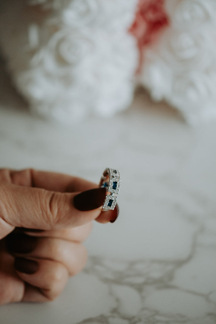 Kinsley Sapphire Dainty Sterling Silver Ring Band