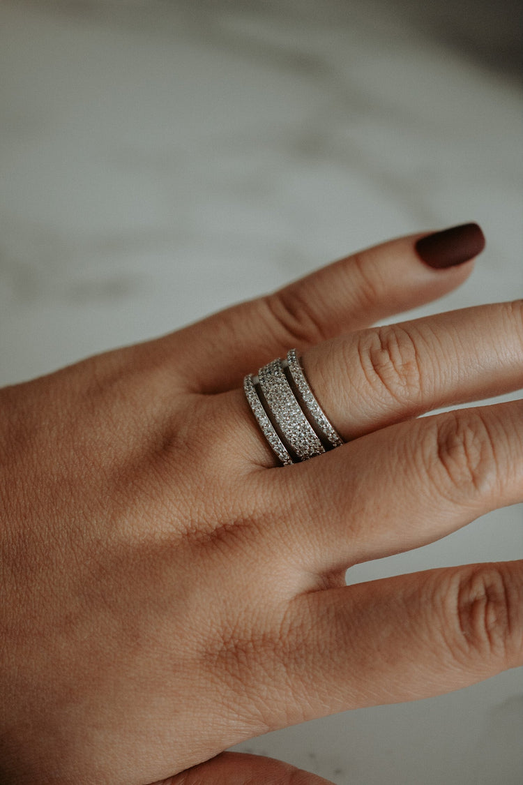 Jonah Cubic Zirconia Sterling Silver Ring Band