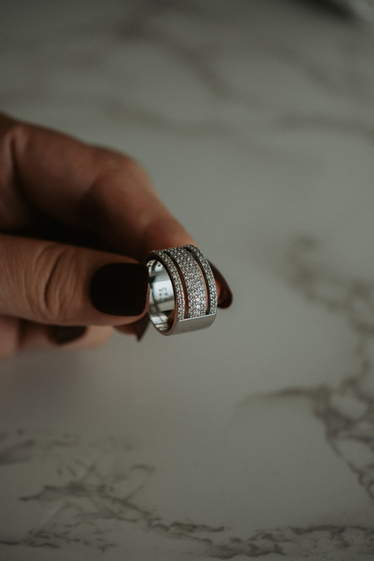 Jonah Cubic Zirconia Sterling Silver Ring Band