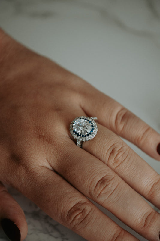 Diana Oval Cut Cubic Zirconia Silver Ring