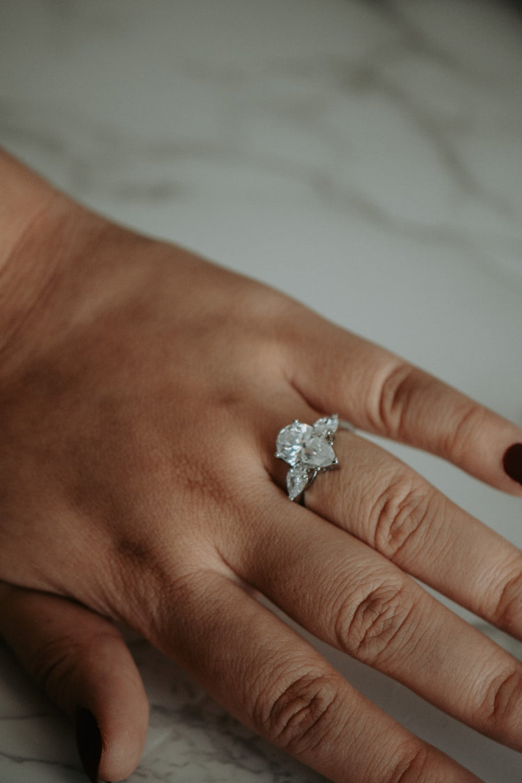 Meghan Pear Shaped Cubic Zirconia Sterling Silver Ring