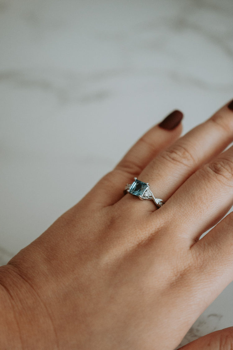 Jillian Princess Cut Tourmaline Sterling Silver Ring