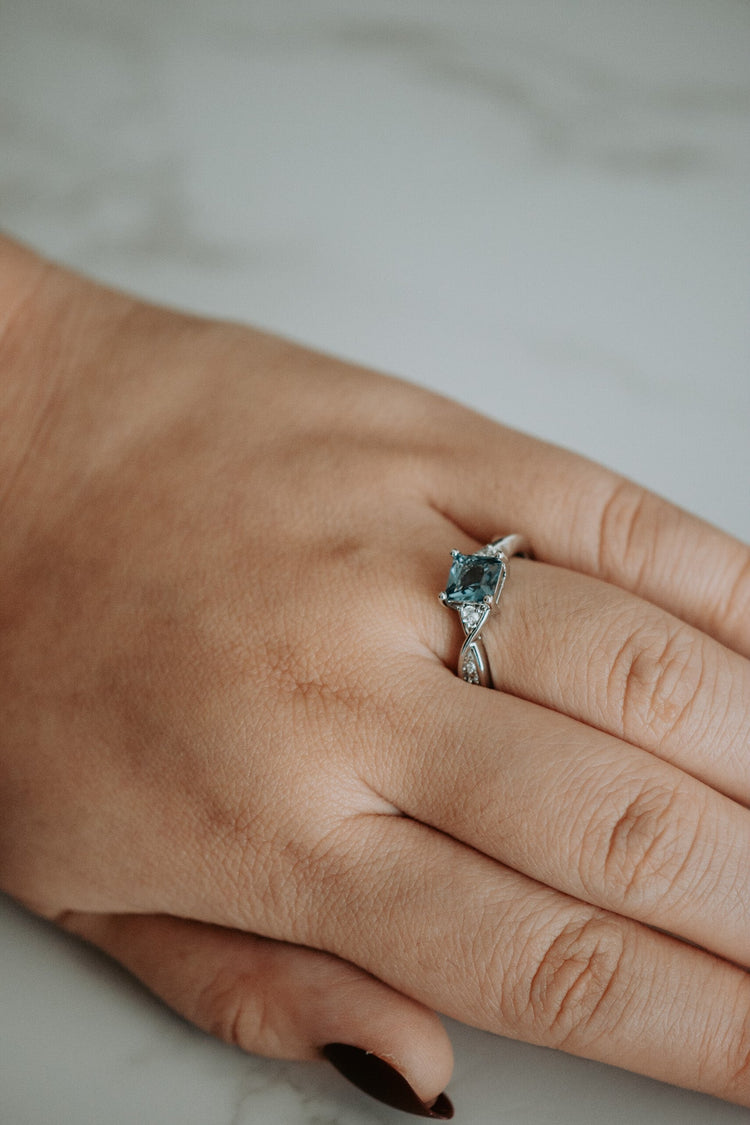 Jillian Princess Cut Tourmaline Sterling Silver Ring