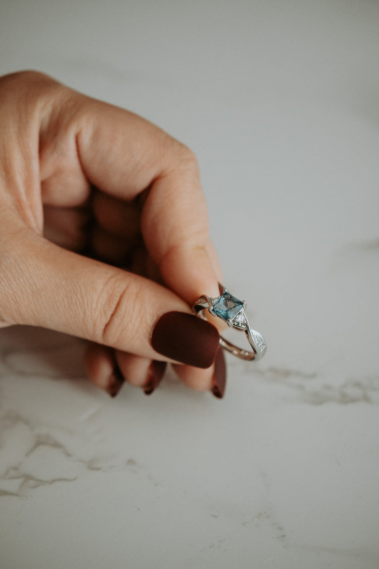 Jillian Princess Cut Tourmaline Sterling Silver Ring