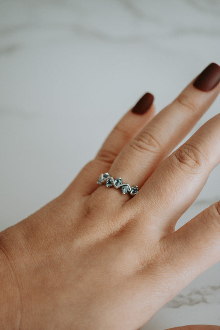 Jada Tourmaline Sterling Silver Ring Band