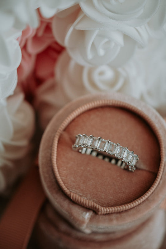 Anna Emerald Cut Sterling Silver Ring Band