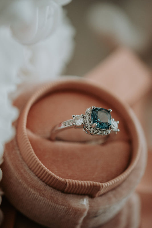 Bella Tourmaline Gem Cushion Cut Sterling Silver Ring