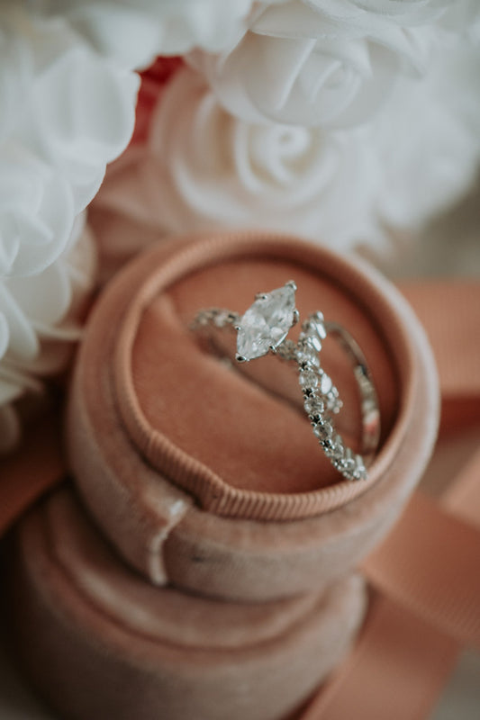 Lacie Marquise Cut Sterling Silver Ring Set