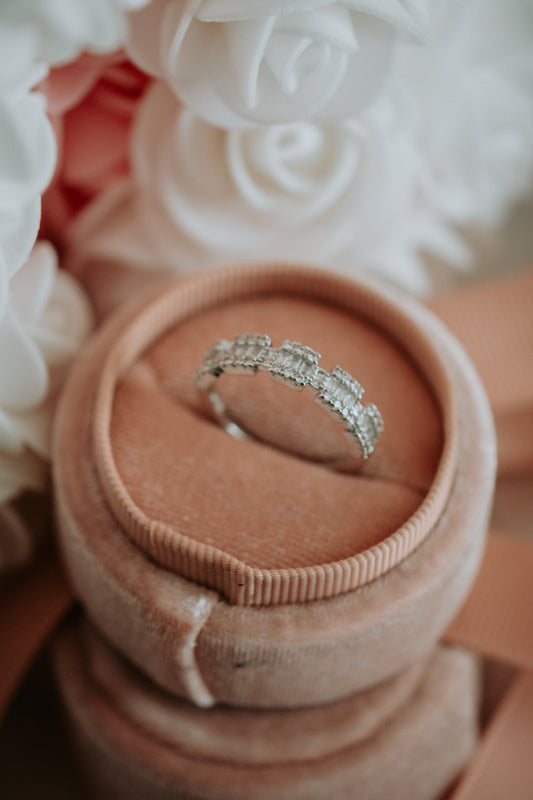 Nellie Dainty Cubic Zirconia Sterling Silver Ring Band
