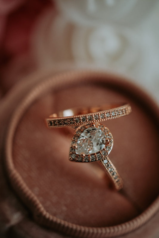 Sphere Rose Gold Cubic Zirconia Ring