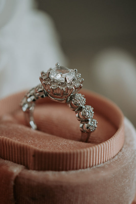 Grace Faux Moissanite Cubic Zirconia Sterling Silver Ring