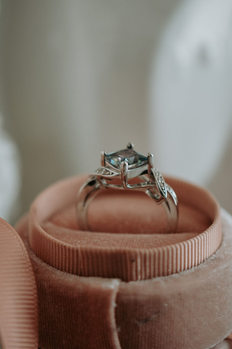 Lewis Princess Cut Aurora Gem Sterling Silver Ring