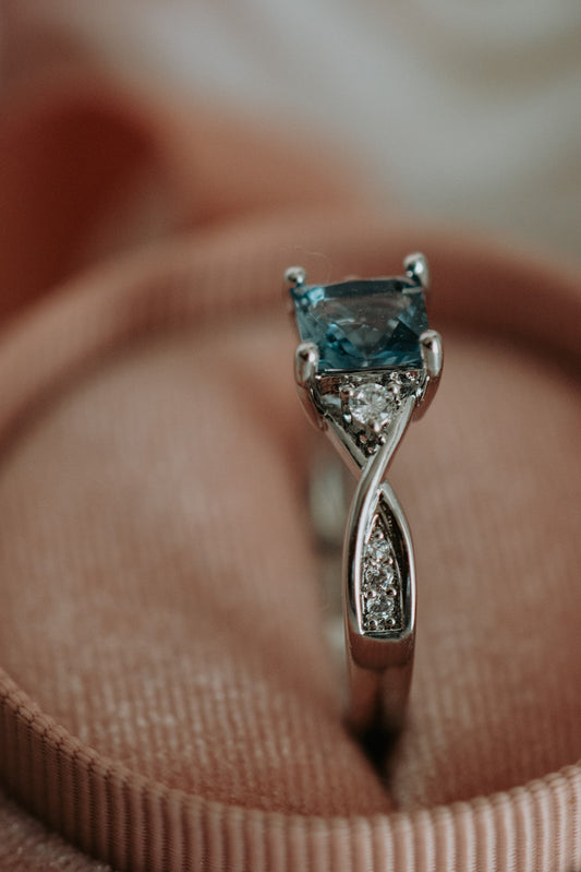 Jillian Princess Cut Tourmaline Sterling Silver Ring