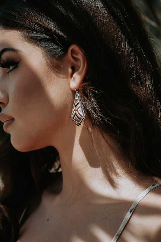 Aztec Brown Drop Earrings