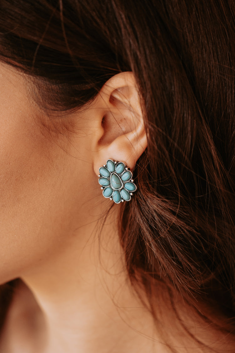 Concho Turquoise Stud Earrings