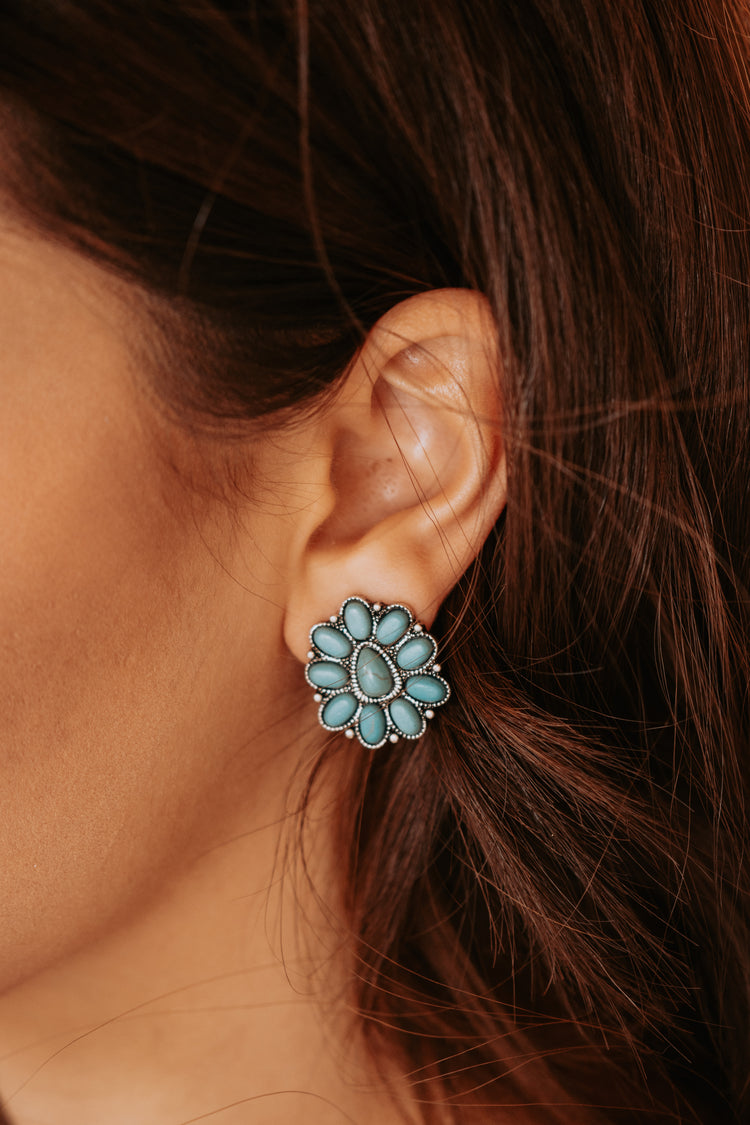 Concho Turquoise Stud Earrings