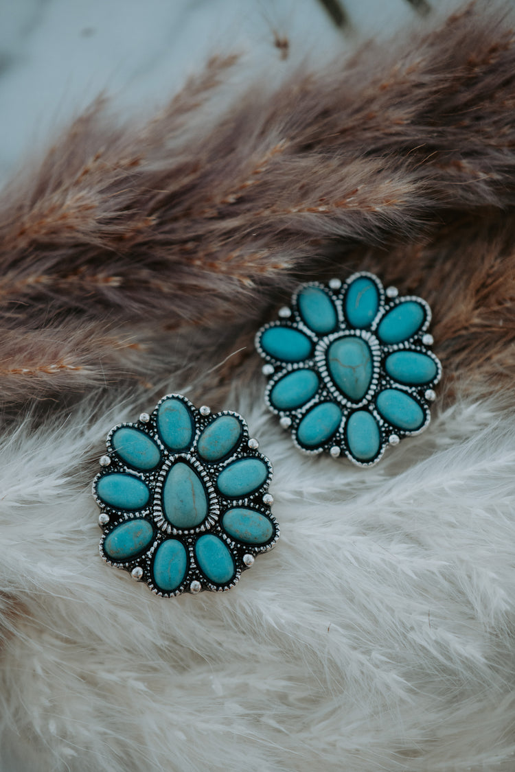 Concho Turquoise Stud Earrings