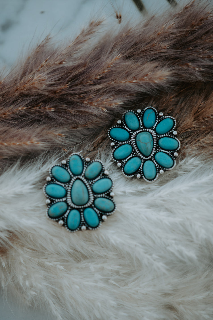 Concho Turquoise Stud Earrings