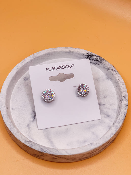 Brooke Earrings - Round Cubic Zirconia Earrings