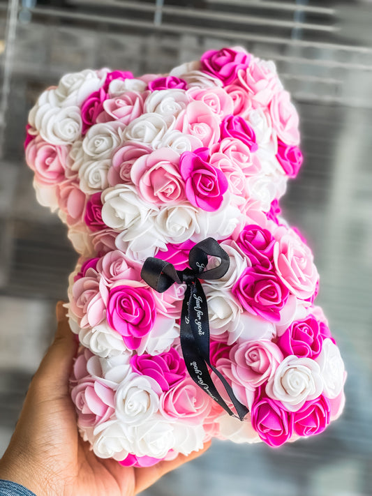 Pink Carnation Rose Bears - Perfect for Valentine's Day Gifting