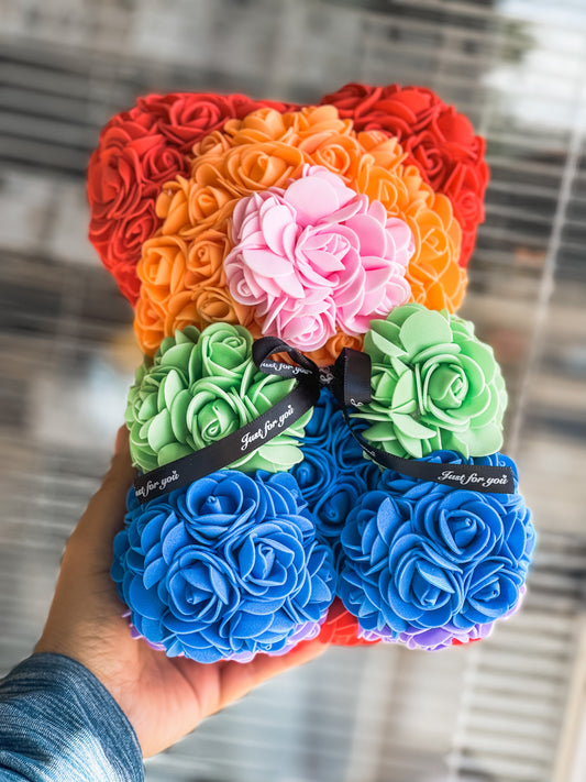 Rainbow Rose Bears - Perfect for Valentine's Day Gifting