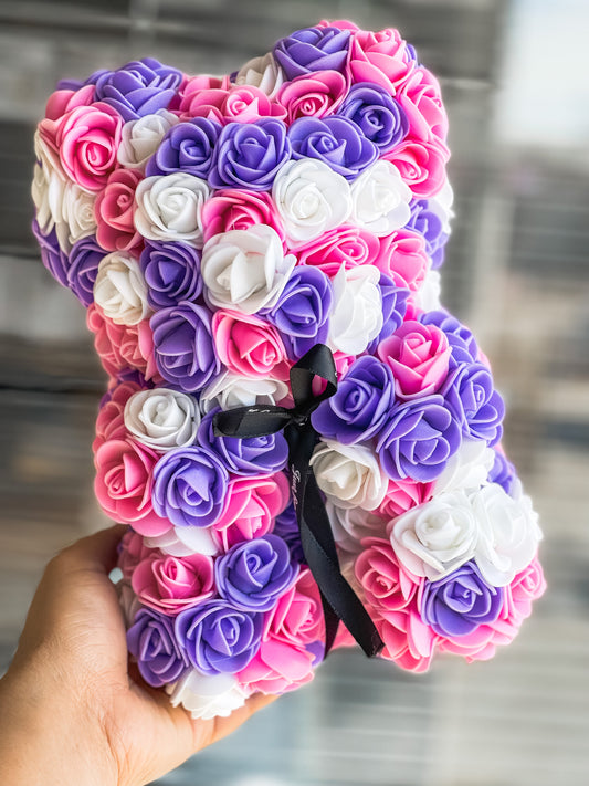 Pink & Purple Rose Bears - Perfect for Valentine's Day Gifting