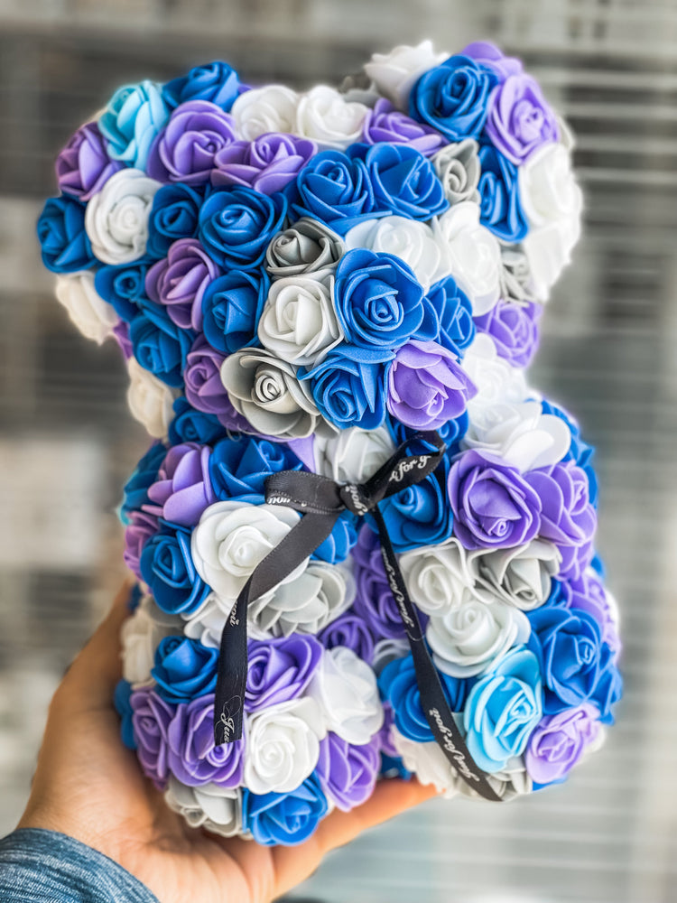 Purple & Blue Rose Bears - Perfect for Valentine's Day Gifting