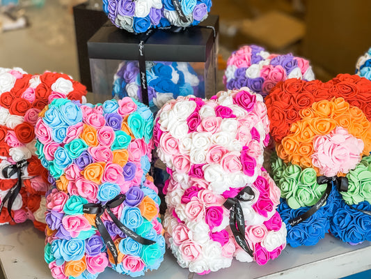 Shades of Blue Rose Bears - Perfect for Valentine's Day Gifting
